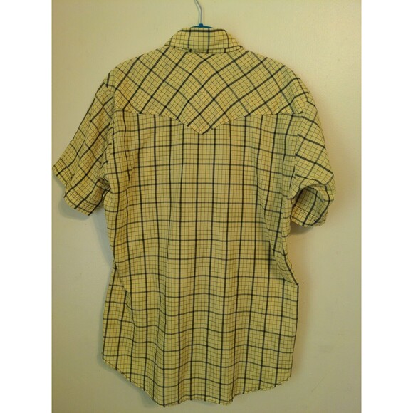 Ruddock Shirts Adult Sz 16 White Pearl Snap Button Up Yellow Plaid Western Men's - Picture 6 of 7
